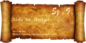 Szőke Ibolya névjegykártya