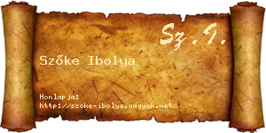 Szőke Ibolya névjegykártya