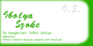 ibolya szoke business card